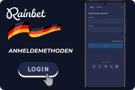 Rainbet bietet deutschen Spielern mehrere sichere Anmeldemethoden inklusive E-Mail, Google, Steam und Zwei-Faktor-Authentifizierung