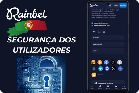 Rainbet protege jogadores portugueses com encriptação SSL 256 bits, verificação KYC e deteção de fraude por IA