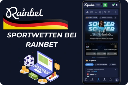 Rainbet Sportsbook deckt Fußball, Basketball, Esports und MMA mit Live-Quoten in Echtzeit für Spieler aus Deutschland ab