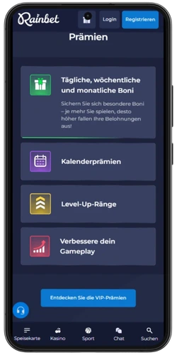 RainBet-Prämienseite
